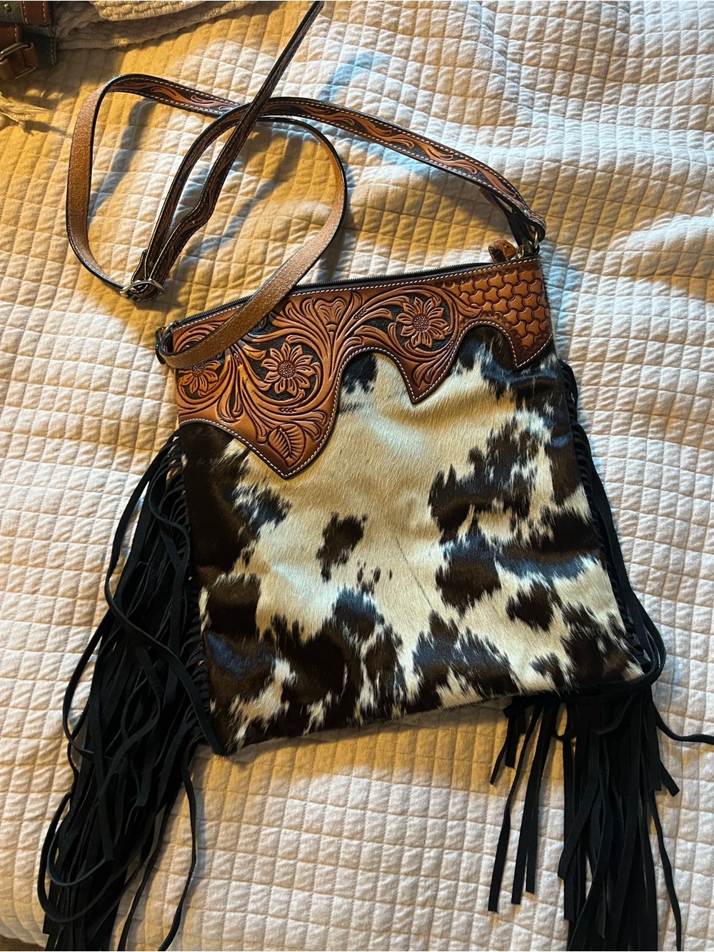 cowhide crossbody